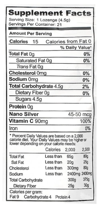 Silver Lozenges with Vitamin C