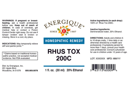 Rhus Tox 200C