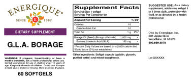 Energique G.L.A. BORAGE 60 Softgels